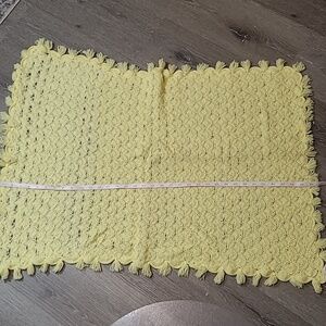 Vintage Baby Crib Blanket Throw Fringe Trim Gender Neutral Handmade Nursery